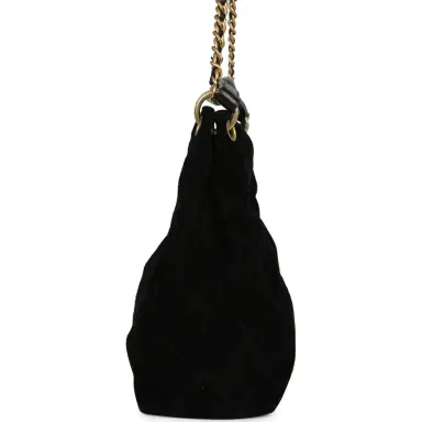 Chanel Chanel Maxi Hobo Bag Black Suede Antique Gold Hardware | Thumbnail 3