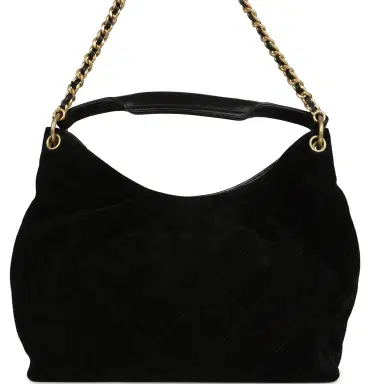 Chanel Chanel Maxi Hobo Bag Black Suede Antique Gold Hardware | Thumbnail 4