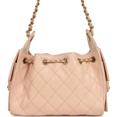 Chanel Chanel Mini 25 Hobo Bag Light Pink Caviar Antique Gold Hardware | Thumbnail 4