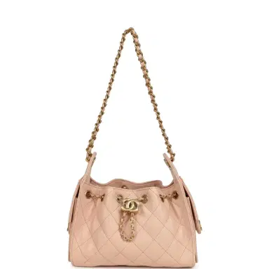 Chanel Chanel Mini 25 Hobo Bag Light Pink Caviar Antique Gold Hardware | Thumbnail 6