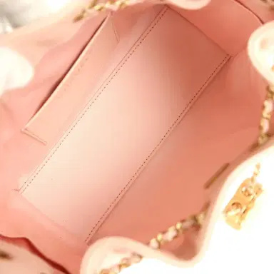 Chanel Chanel Mini 25 Hobo Bag Light Pink Caviar Antique Gold Hardware | Thumbnail 8