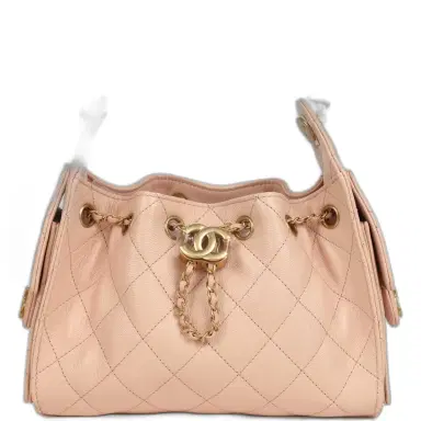 Chanel Chanel Mini 25 Hobo Bag Light Pink Caviar Antique Gold Hardware | Thumbnail 1
