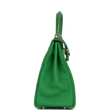 HERMÈS Hermes Kelly Retourne 28 Bambou Togo and Shiny Niloticus Crocodile Touch Palladium Hardware | Thumbnail 3 HERMÈS Hermes Kelly Retourne 28 Bambou Togo and Shiny Niloticus Crocodile Touch Palladium Hardware | Thumbnail 3