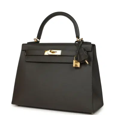 HERMÈS Pre-owned Hermes Kelly Sellier 28 Graphite Madame Gold Hardware | Thumbnail 5 HERMÈS Pre-owned Hermes Kelly Sellier 28 Graphite Madame Gold Hardware | Thumbnail 5