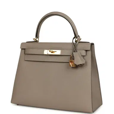 HERMÈS Pre-owned Hermes Kelly Sellier 28 Gris Asphalt Epsom Gold Hardware | Thumbnail 5 HERMÈS Pre-owned Hermes Kelly Sellier 28 Gris Asphalt Epsom Gold Hardware | Thumbnail 5