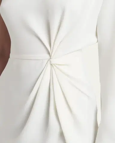 Valentino Garavani Twisted Silk Cady Long-Sleeve One-Shoulder Top | Thumbnail 5