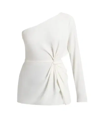 Valentino Garavani Twisted Silk Cady Long-Sleeve One-Shoulder Top | Thumbnail 1