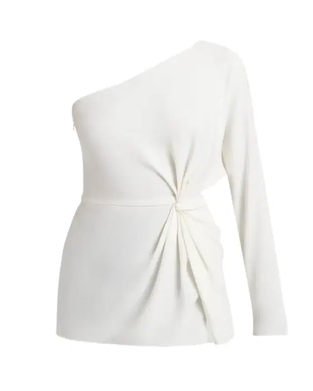 Valentino Garavani Twisted Silk Cady Long-Sleeve One-Shoulder Top