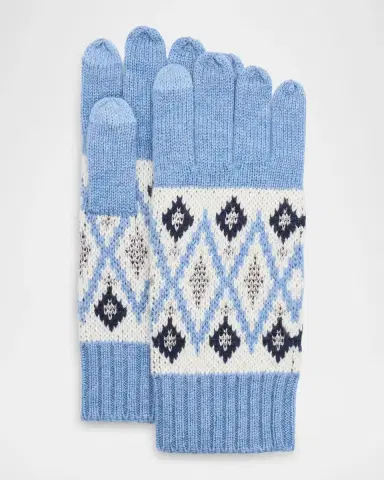 Sofia Cashmere Fair Isle Wool and Cashmere Gloves | Thumbnail 2 Sofia Cashmere Fair Isle Wool and Cashmere Gloves | Thumbnail 2