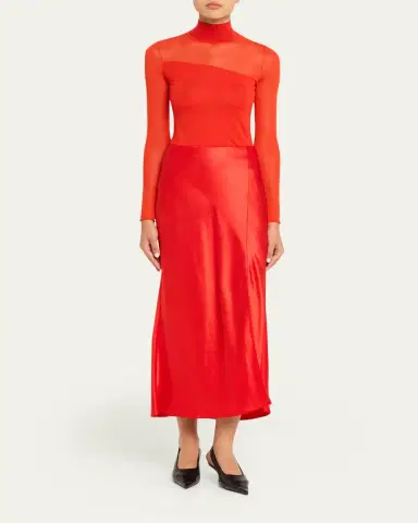 Jason Wu Collection Satin Twill Bias Midi Skirt | Thumbnail 2