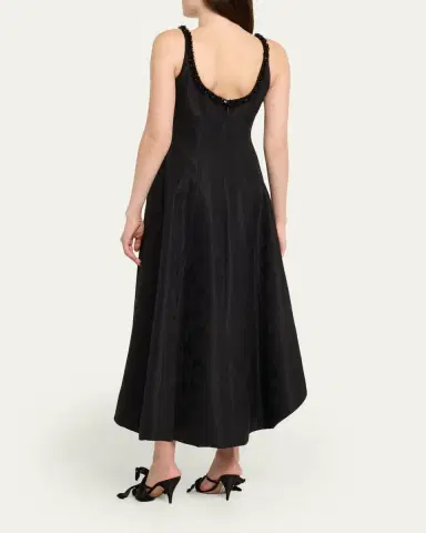 Jason Wu Collection Asymmetric Metallic Floral Jacquard Midi Dress | Thumbnail 3