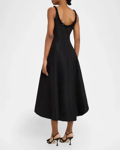 Jason Wu Collection Asymmetric Metallic Floral Jacquard Midi Dress | Thumbnail 7