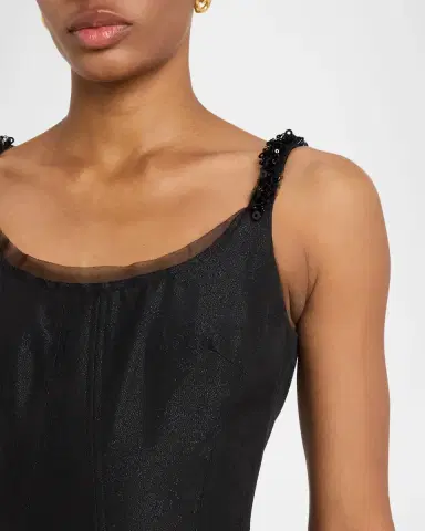 Jason Wu Collection Asymmetric Metallic Floral Jacquard Midi Dress | Thumbnail 9