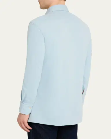 Kiton Men's Cotton Pique Nerano Button-Down Shirt | Thumbnail 3 Kiton Men's Cotton Pique Nerano Button-Down Shirt | Thumbnail 3
