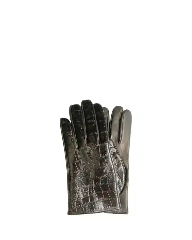 Guanti Giglio Fiorentino Croc-Embossed Nappa Leather Gloves | Thumbnail 1