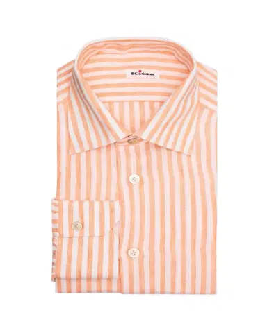 Kiton Men's Linen Candy Stripe Dress Shirt | Thumbnail 1