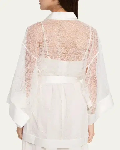 Kiki de Montparnasse Petite Fleur Sheer Lace Kimono Robe | Thumbnail 6 Kiki de Montparnasse Petite Fleur Sheer Lace Kimono Robe | Thumbnail 6