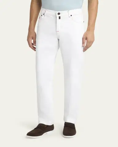 Kiton Men's Straight Leg Cotton-Stretch Five-Pocket Pants | Thumbnail 4