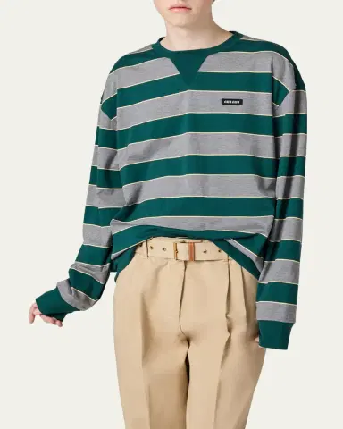 Miu Miu triped Oversized Long-Sleeve T-Shirt | Thumbnail 3