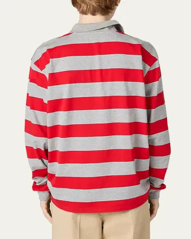 Miu Miu Striped Long-Sleeve Oversized Polo Shirt | Thumbnail 4 Miu Miu Striped Long-Sleeve Oversized Polo Shirt | Thumbnail 4