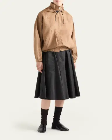 Prada Brushed Camel Zip-Up Hoodie | Thumbnail 2
