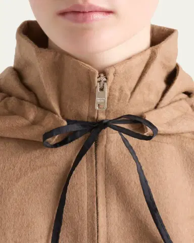 Prada Brushed Camel Zip-Up Hoodie | Thumbnail 5