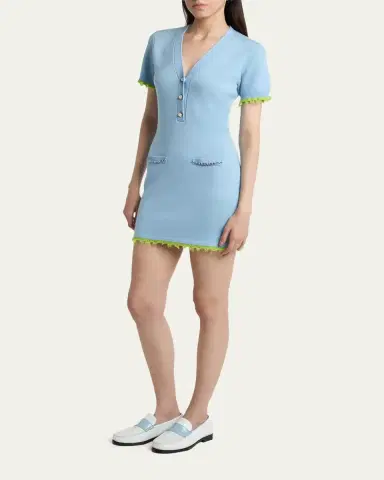CASABLANCA Double-Face Merino Wool Mini Dress | Thumbnail 4 CASABLANCA Double-Face Merino Wool Mini Dress | Thumbnail 4
