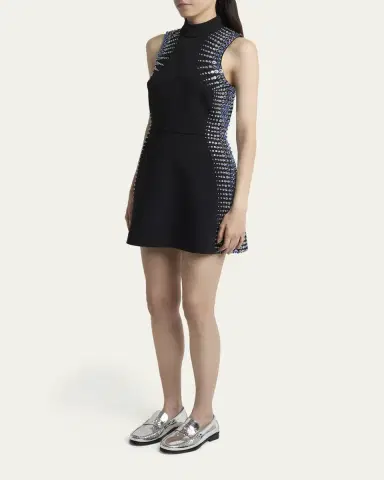 Casablanca Embellished Mock-Neck Sleeveless Mini Dress | Thumbnail 4 Casablanca Embellished Mock-Neck Sleeveless Mini Dress | Thumbnail 4