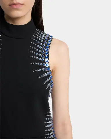 Casablanca Embellished Mock-Neck Sleeveless Mini Dress | Thumbnail 9 Casablanca Embellished Mock-Neck Sleeveless Mini Dress | Thumbnail 9
