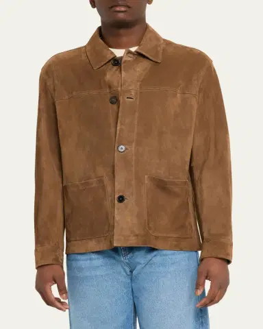 FRAME Men's Suede Chore Coat | Thumbnail 4 FRAME Men's Suede Chore Coat | Thumbnail 4