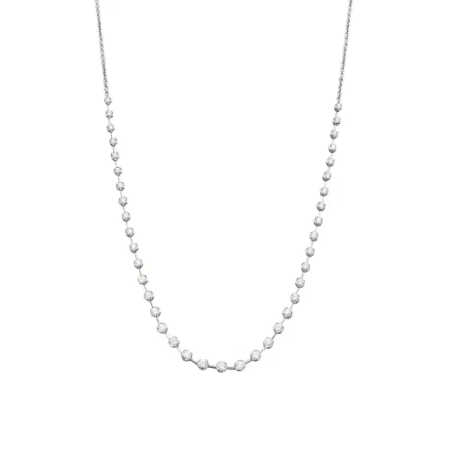 Memoire Mémoire 18K White Gold Diamond Station Bar Necklace by The Solist
