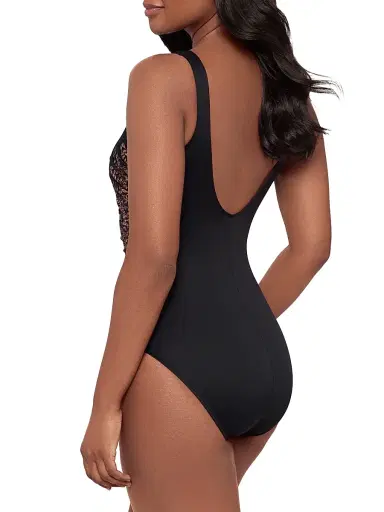 Miraclesuit Swim Women's Costa D'oro Temptress Patterned Swimsuit - Black - Size 16 | Thumbnail 3