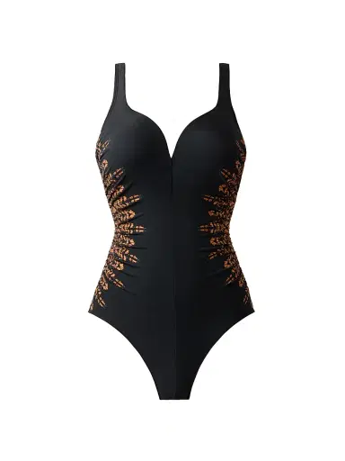 Miraclesuit Swim Women's Costa D'oro Temptress Patterned Swimsuit - Black - Size 16 | Thumbnail 1