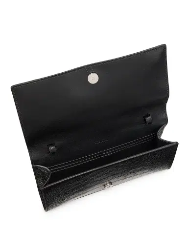 Balenciaga Women's Le City Croc-Embossed Leather Wallet - Black | Thumbnail 5