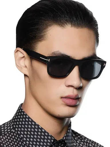 Tom Ford Men's Smith-02 55MM Square Sunglasses - Black Smoke | Thumbnail 6