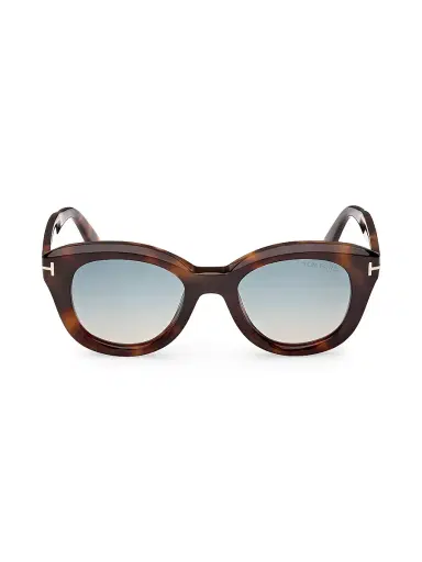 Tom Ford Women's Nika 49MM Oval Sunglasses - Brown Turquoise | Thumbnail 2