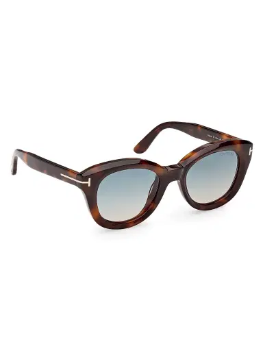 Tom Ford Women's Nika 49MM Oval Sunglasses - Brown Turquoise | Thumbnail 8