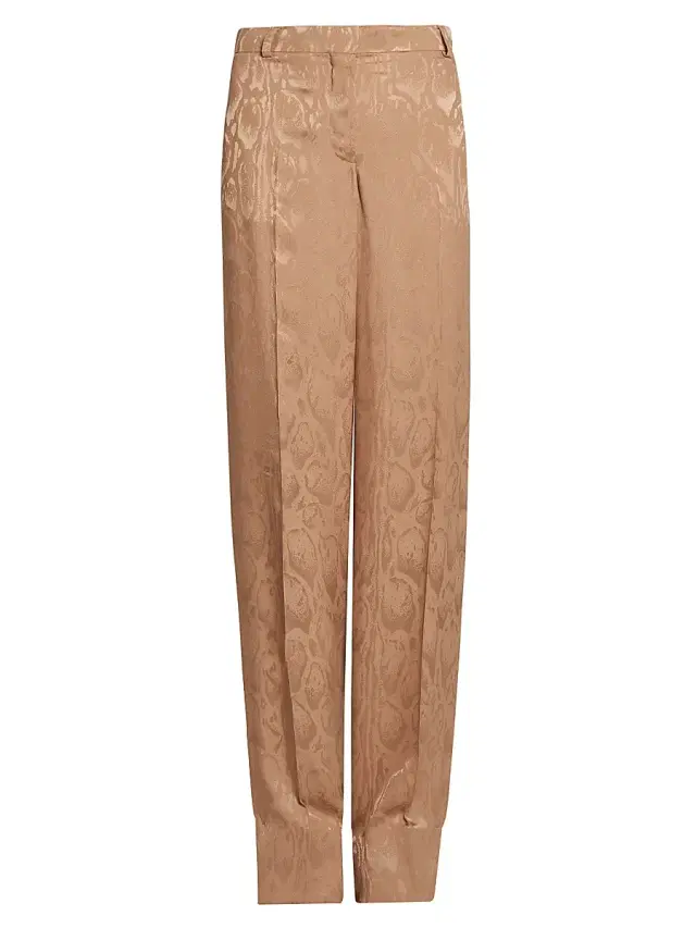 Stella McCartney Women's Cloud Leopard Jacquard Tapered Trousers - Caramel