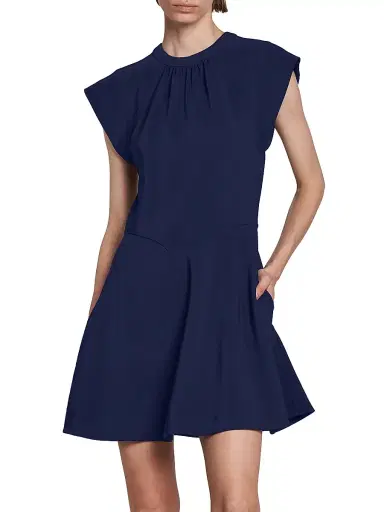 Stella McCartney Women's Flutter-Sleeve Seamed Minidress | Thumbnail 3 Stella McCartney Women's Flutter-Sleeve Seamed Minidress | Thumbnail 3