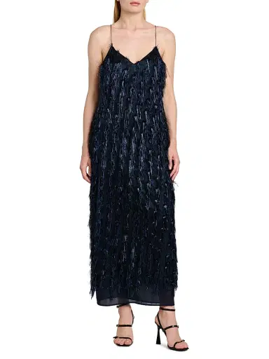 Stella McCartney Women's Metallic Tinsel Midi-Slipdress | Thumbnail 2