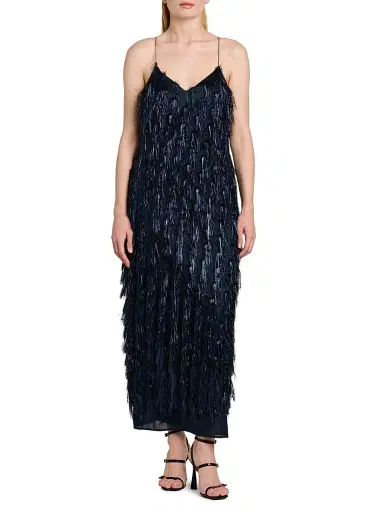 Stella McCartney Women's Metallic Tinsel Midi-Slipdress | Thumbnail 3