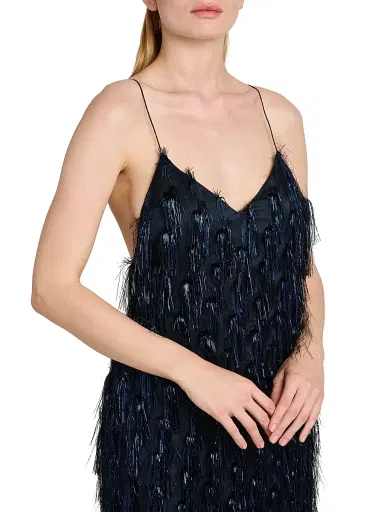 Stella McCartney Women's Metallic Tinsel Midi-Slipdress | Thumbnail 6