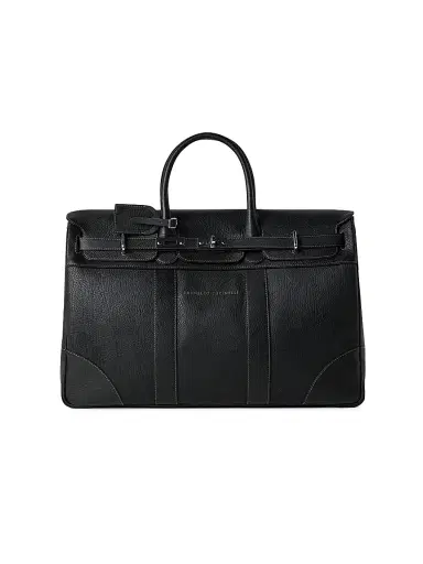 Brunello Cucinelli Men's Grained Calfskin Country Bag - Black | Thumbnail 1