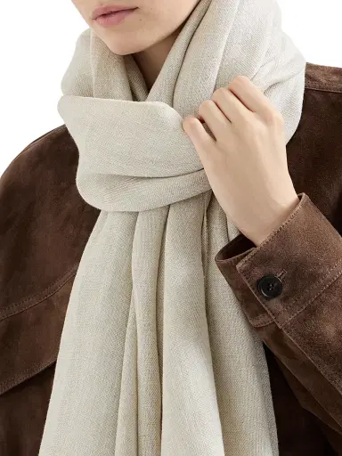 Brunello Cucinelli Women's Sparkling Linen Scarf | Thumbnail 2