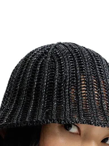 Brunello Cucinelli Women's Techno Raffia Bucket Hat - Black | Thumbnail 3 Brunello Cucinelli Women's Techno Raffia Bucket Hat - Black | Thumbnail 3