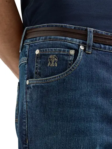 Brunello Cucinelli Men's Comfort Denim Five Pocket Jeans - Dark Denim - Size 38 | Thumbnail 4 Brunello Cucinelli Men's Comfort Denim Five Pocket Jeans - Dark Denim - Size 38 | Thumbnail 4