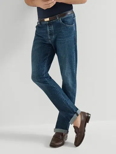 Brunello Cucinelli Men's Comfort Denim Five Pocket Jeans - Dark Denim - Size 38 | Thumbnail 5 Brunello Cucinelli Men's Comfort Denim Five Pocket Jeans - Dark Denim - Size 38 | Thumbnail 5
