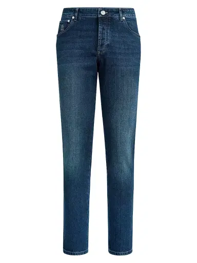 Brunello Cucinelli Men's Comfort Denim Five Pocket Jeans - Dark Denim - Size 38 | Thumbnail 1 Brunello Cucinelli Men's Comfort Denim Five Pocket Jeans - Dark Denim - Size 38 | Thumbnail 1