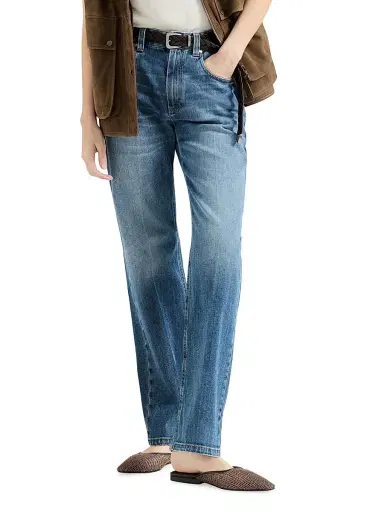Brunello Cucinelli Women's Comfort Cotton Denim Contemporary Loose Jeans with Monili - Denim | Thumbnail 5 Brunello Cucinelli Women's Comfort Cotton Denim Contemporary Loose Jeans with Monili - Denim | Thumbnail 5