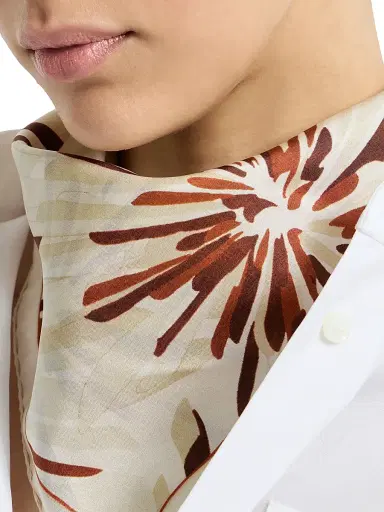 Brunello Cucinelli Women's Silk Bloom Print Pongee Foulard | Thumbnail 2